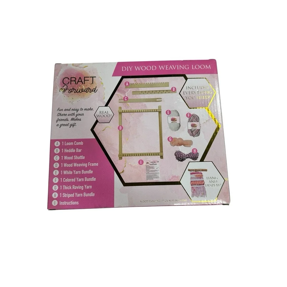 craft‎ forward DIY wood weaving loom yarn bar shuttle frame comb kids craft kit